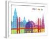 Copenhagen Skyline Pop-paulrommer-Framed Art Print