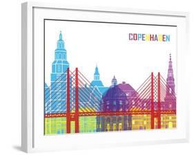 Copenhagen Skyline Pop-paulrommer-Framed Art Print