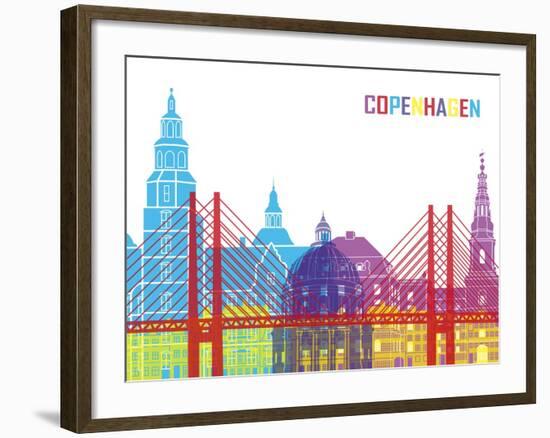 Copenhagen Skyline Pop-paulrommer-Framed Art Print