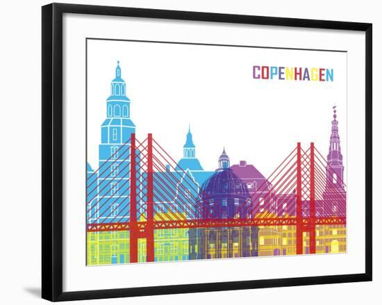 Copenhagen Skyline Pop-paulrommer-Framed Art Print