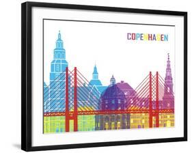 Copenhagen Skyline Pop-paulrommer-Framed Art Print