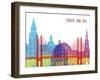 Copenhagen Skyline Pop-paulrommer-Framed Art Print