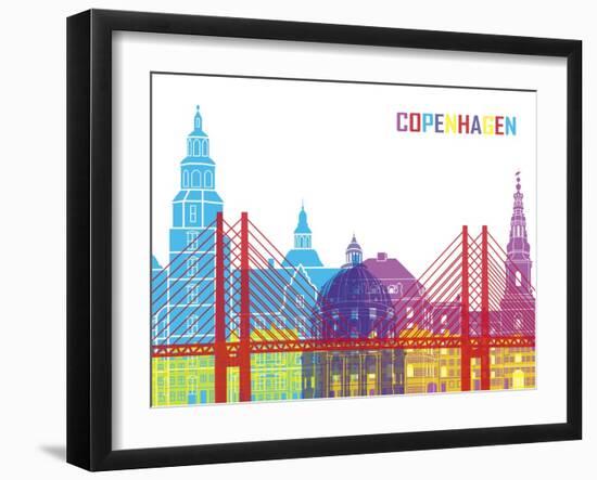 Copenhagen Skyline Pop-paulrommer-Framed Art Print