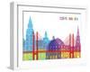 Copenhagen Skyline Pop-paulrommer-Framed Art Print