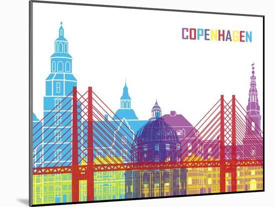 Copenhagen Skyline Pop-paulrommer-Mounted Art Print