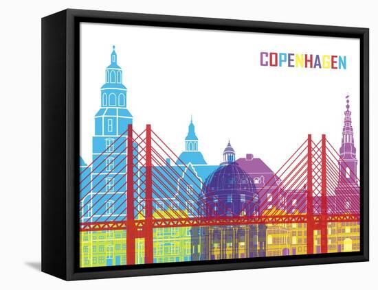 Copenhagen Skyline Pop-paulrommer-Framed Stretched Canvas