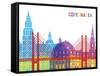 Copenhagen Skyline Pop-paulrommer-Framed Stretched Canvas