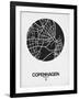 Copenhagen Street Map Black on White-NaxArt-Framed Art Print