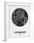 Copenhagen Street Map Black on White-NaxArt-Framed Art Print