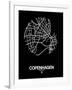 Copenhagen Street Map Black-NaxArt-Framed Art Print