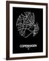 Copenhagen Street Map Black-NaxArt-Framed Art Print