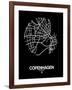 Copenhagen Street Map Black-NaxArt-Framed Art Print