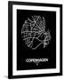 Copenhagen Street Map Black-NaxArt-Framed Art Print