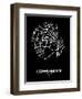 Copenhagen Street Map Black-NaxArt-Framed Art Print