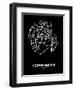 Copenhagen Street Map Black-NaxArt-Framed Art Print