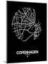 Copenhagen Street Map Black-NaxArt-Mounted Art Print