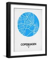 Copenhagen Street Map Blue-NaxArt-Framed Art Print