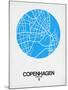 Copenhagen Street Map Blue-NaxArt-Mounted Art Print