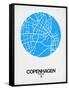 Copenhagen Street Map Blue-NaxArt-Framed Stretched Canvas