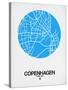 Copenhagen Street Map Blue-NaxArt-Stretched Canvas