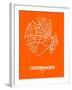Copenhagen Street Map Orange-NaxArt-Framed Art Print