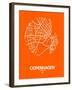 Copenhagen Street Map Orange-NaxArt-Framed Art Print