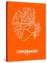 Copenhagen Street Map Orange-NaxArt-Stretched Canvas