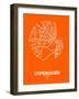 Copenhagen Street Map Orange-NaxArt-Framed Art Print