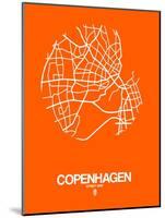 Copenhagen Street Map Orange-NaxArt-Mounted Art Print