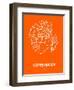 Copenhagen Street Map Orange-NaxArt-Framed Art Print