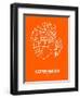 Copenhagen Street Map Orange-NaxArt-Framed Art Print