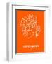 Copenhagen Street Map Orange-NaxArt-Framed Art Print