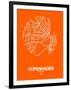 Copenhagen Street Map Orange-NaxArt-Framed Art Print