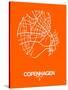 Copenhagen Street Map Orange-NaxArt-Stretched Canvas