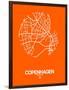 Copenhagen Street Map Orange-NaxArt-Framed Art Print