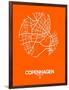 Copenhagen Street Map Orange-NaxArt-Framed Art Print