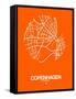 Copenhagen Street Map Orange-NaxArt-Framed Stretched Canvas