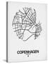 Copenhagen Street Map White-NaxArt-Stretched Canvas
