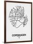 Copenhagen Street Map White-NaxArt-Framed Art Print