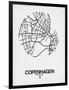 Copenhagen Street Map White-NaxArt-Framed Art Print