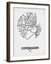 Copenhagen Street Map White-NaxArt-Framed Art Print