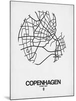 Copenhagen Street Map White-NaxArt-Mounted Art Print