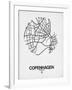 Copenhagen Street Map White-NaxArt-Framed Art Print