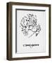 Copenhagen Street Map White-NaxArt-Framed Art Print