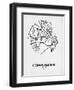 Copenhagen Street Map White-NaxArt-Framed Art Print