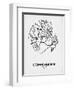 Copenhagen Street Map White-NaxArt-Framed Art Print