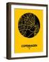 Copenhagen Street Map Yellow-NaxArt-Framed Art Print