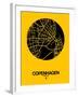 Copenhagen Street Map Yellow-NaxArt-Framed Art Print