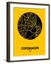 Copenhagen Street Map Yellow-NaxArt-Framed Art Print