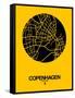 Copenhagen Street Map Yellow-NaxArt-Framed Stretched Canvas